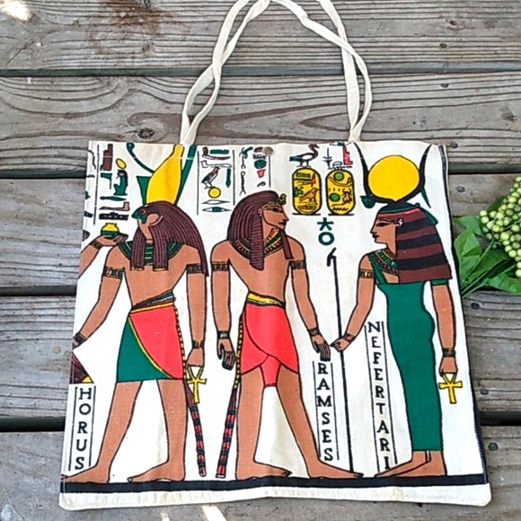 Handbags - Egyptian themed canvas tote